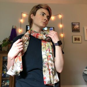 Orange Flower Scarf
